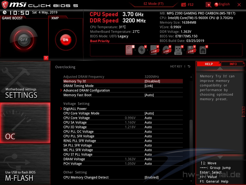 MSI MPG Z390 Gaming Pro Carbon Bios 23