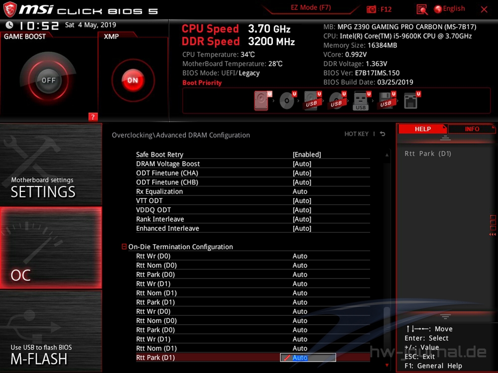 MSI MPG Z390 Gaming Pro Carbon Bios 30