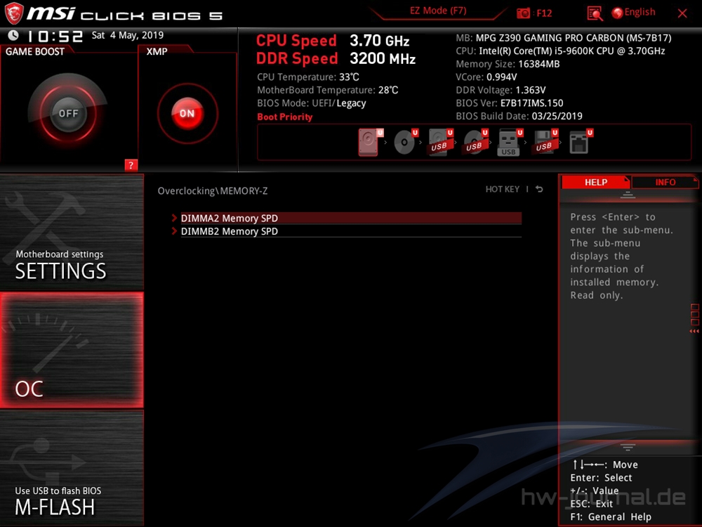 MSI MPG Z390 Gaming Pro Carbon Bios 34