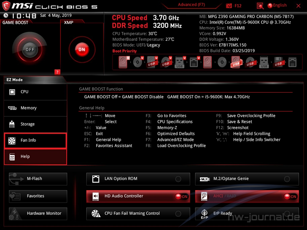 MSI MPG Z390 Gaming Pro Carbon Bios 6