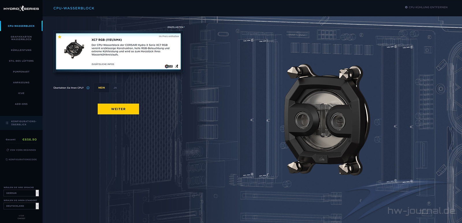 Corsair Custom Cooling Configurator 11