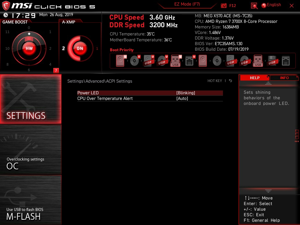 MSI MEG X570 ACE Bios 13