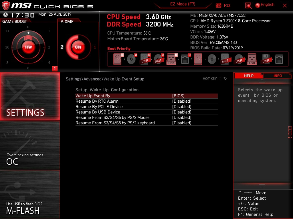 MSI MEG X570 ACE Bios 18