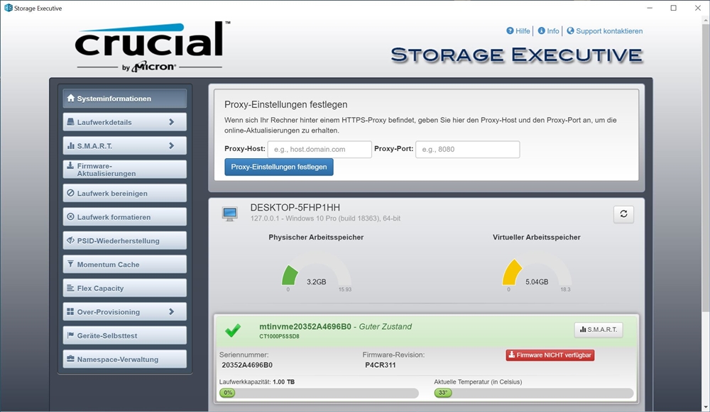 Crucial P5 1TB Storage Executive 1