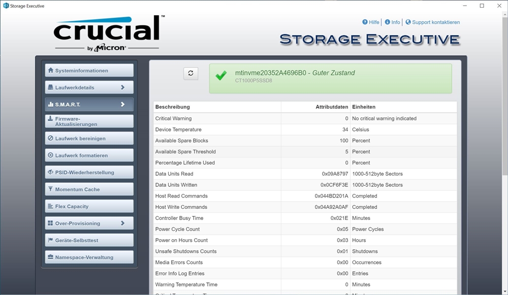 Crucial P5 1TB Storage Executive 3