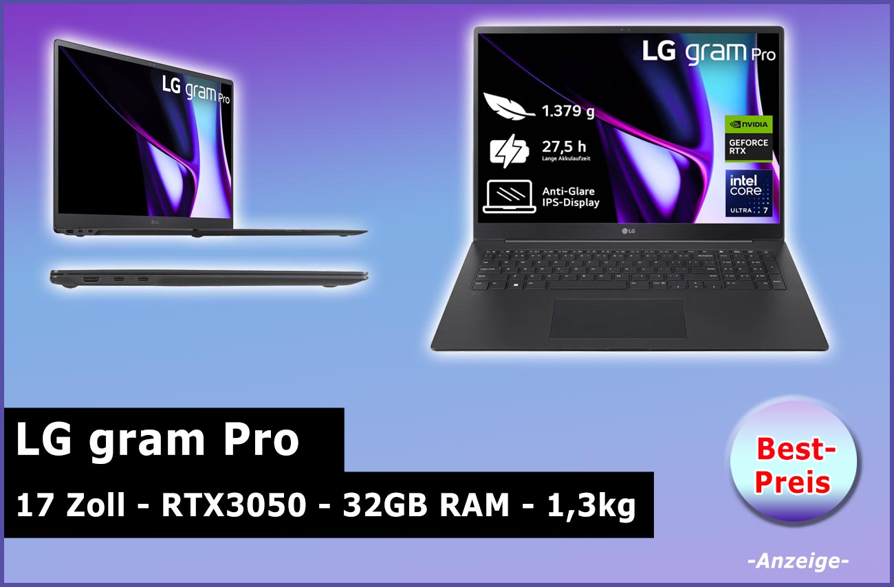 LG Angebot Aufmacher LG Gram Pro 17